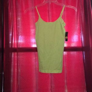 Bright yellow tank top.